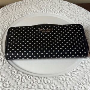 Kate Spade Black and silver Polka Dot Wallet